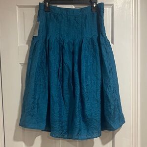 WD-NY Teal A-Line Silk Skirt